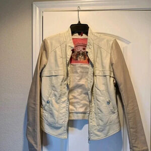 Girls Distressed Moto Faux Leather Jacket